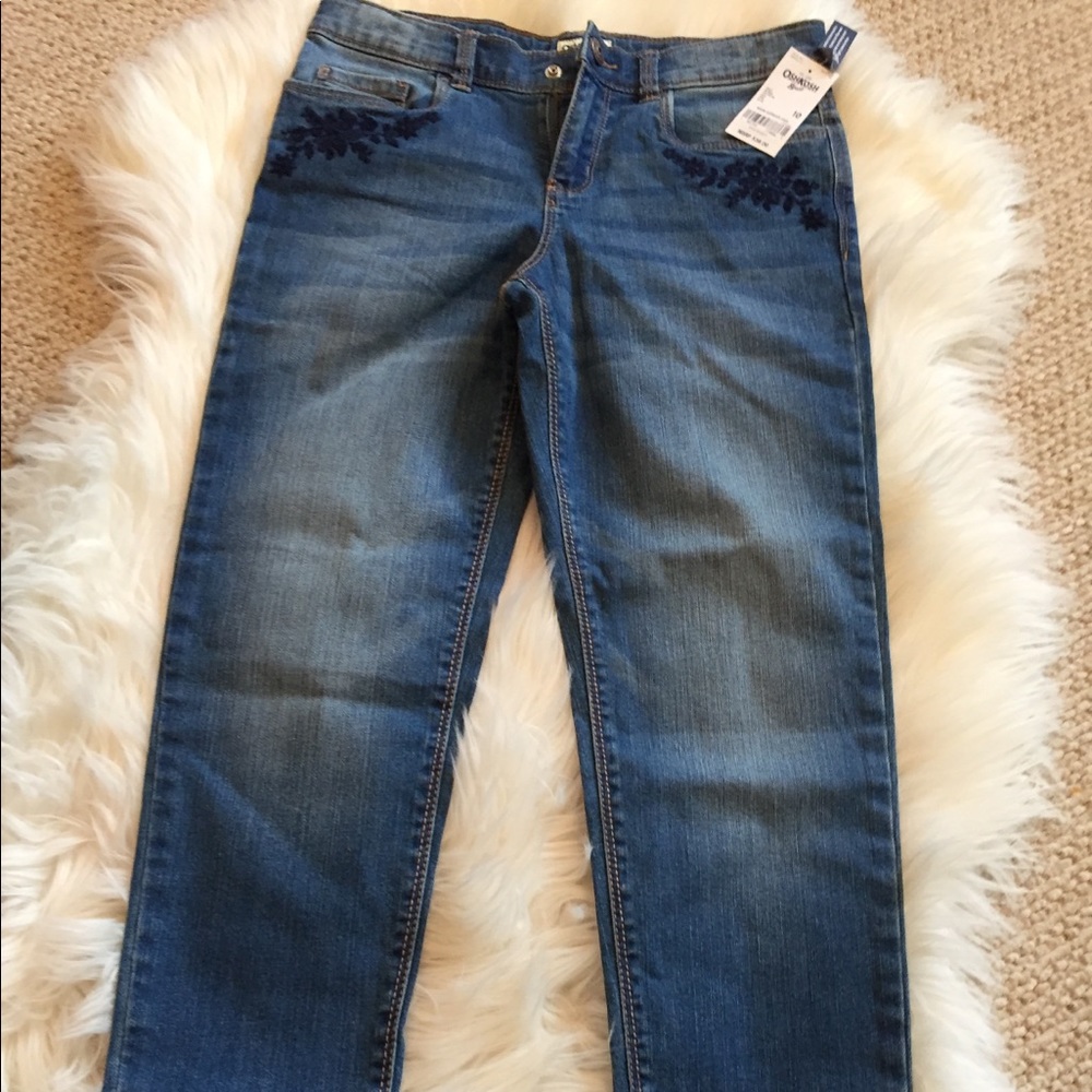 Oshkosh B’gosh floral embroidered blue jeans